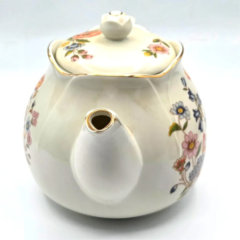 Vintage Robinson Design Group Floral Teapot with Gold Trim‎ Made In Japan 1989